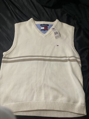 VINTAGE Tommy Hilfiger Beige/ Cream Casual Work Golfer Sporty Best M