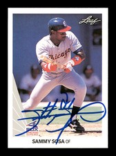 Sammy Sosa Autographed Signed Auto 1990 Leaf Rookie Card #220 White Sox 175475