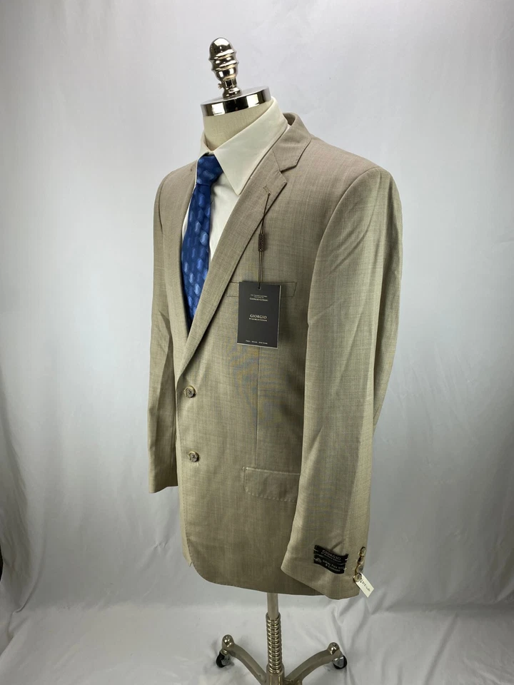 Chaqueta Blazer Giorgio Cosani Hombre Beige Lana Mezcla Cachemira 42L Nueva con Etiquetas Foto 3 de 4