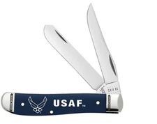 CASE XX KNIVE USAF AIR FORCE BLUE MINI TRAPPER POCKET KNIFE #32402 AIR FORCE