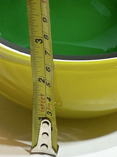 Bol à melon en verre Fratelli Toso Murano vintage jaune vert art italien - Photo 12/12