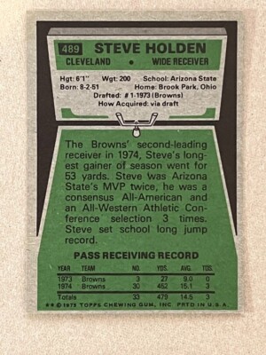 1975 Topps Set-Break #489 Steve Holden Cleveland Browns NM-MT+ | eBay