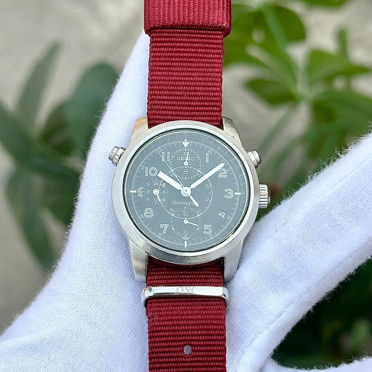 Vintage Seiko SUS Chronograph Military Quartz Men's Watch