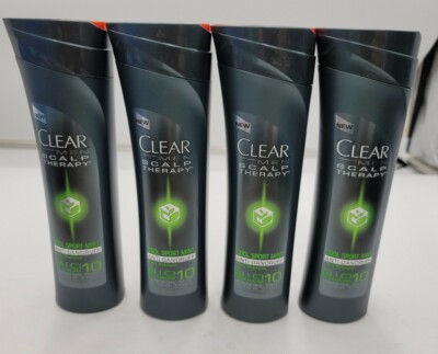Lot of 4 -Clear Men Scalp Therapy Cool Sport  Anti-Dandruff Daily Shampoo Bio 10