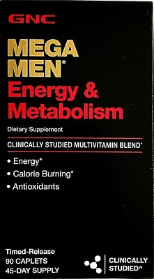 GNC MEGA MEN ENERGY & METABOLISM 90 CAP MULTIVITAMIN DIETARY SUPPLEMENT 02/2026