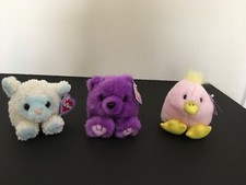 Three 4  Easter/spring Plush Puffkins - Chirps, Blue Belle, Violet