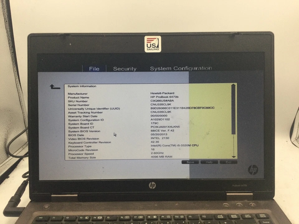 HP PROBOOK 6470B - BOOTS TO BIOS -  INTEL I5 3320 - 4GB RAM - 14" - READ DESC-BB - Image 2 of 4