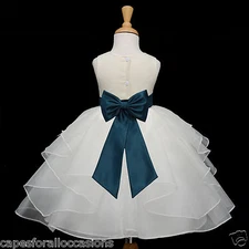 IVORY FLOWER GIRL HOLIDAY DRESS BRIDESMAID 12-18 MONTH 2 2T 3 4 6 6X 8 10 4613t 