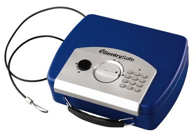 Small Blue Safe with Digital Keypad, Lock Box for Dorm or Travel can Store Mo...