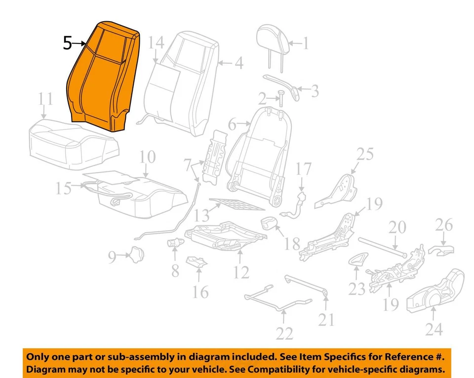 适合 2005 - 2008 雪佛兰 COBALT 盖 ASM D/SEAT BK CUSH * 25885081 - 全新原始设备制造商 — 第 2/3 张图片