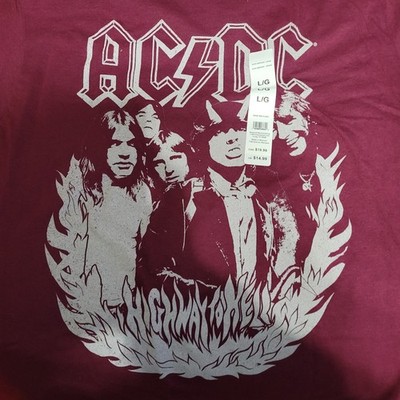 AC/DC Highway To Hell T-shirt Comfortable Short Sleeved Round Neck Red 80s NEW L