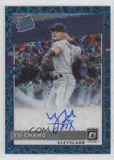 2020 Panini Donruss Optic Teal Velocity Prizm 27/35 Yu Chang #RRS-YC Auto i2t