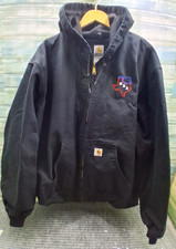 Carhartt Jacket Size 3XL Reg J131 Black Hooded Thermal Workwear - 'BSX Texas"