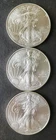 Lot of Three 2013 $1 American Silver Eagle Dollars