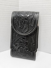 Western Leather Cell Phone Case Belt Holster Size L Made In Mexico