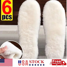 6PCS Genuine Sheepskin Lambswool Cushioning Shearling Honeycomb Winter Insoles