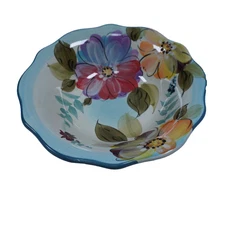 Gibson ELITE floral Crazy Daisy Cereal Soup Collector Bowl Scalloped