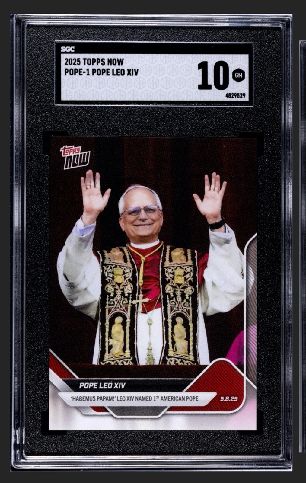 2025 TOPPS NOW #POPE1 POPE LEO XIV SGC 10 Gem Mint