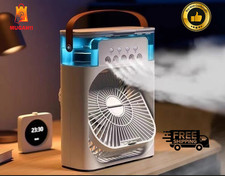 3 in 1 Portable Air Cooler Fan Mini Air Conditioner Water Cooling LED Light UK