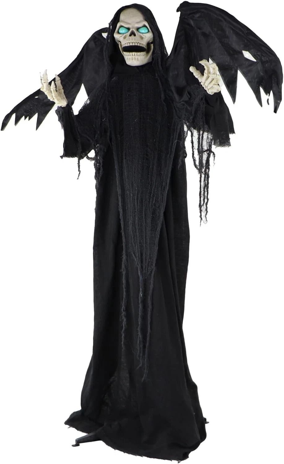 Haunted Hill Farm Life-Size Scary Talking Winged Reaper, Halloween Animatronic