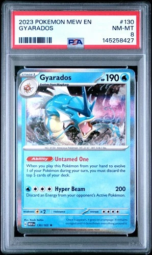 2023 POKEMON MEW EN-151 #130 GYARADOS PSA 8