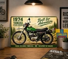 1974 Yamaha DT360 Enduro Metal Tin Sign Vintage Dirt Bike Garage Decor 8x12inch