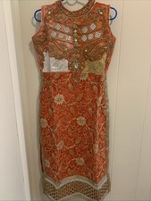 Indian/pakistani Women Shalwar Kameez Dark Orange Brand New