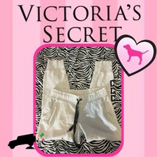 Victoria s Secret PINK Sweats/Joggers Light Gray Leg Logo Women s Size M