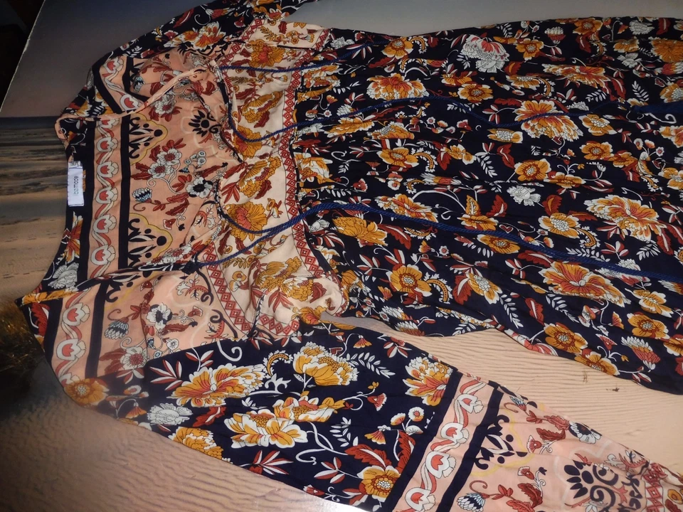 Kleid Ibzmode Gr. l / XL bunt Pflanzenmuster Sommerkleid Damen Sommer - Bild 2 von 4