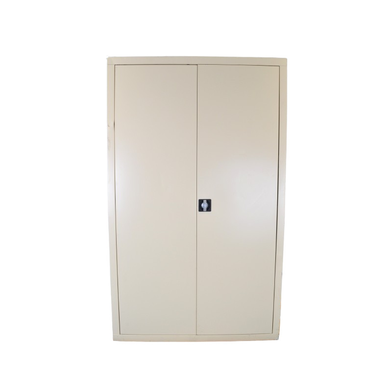 Armoire de rangement beige 120x45x198cm monobloc métallique avec 5 étagères