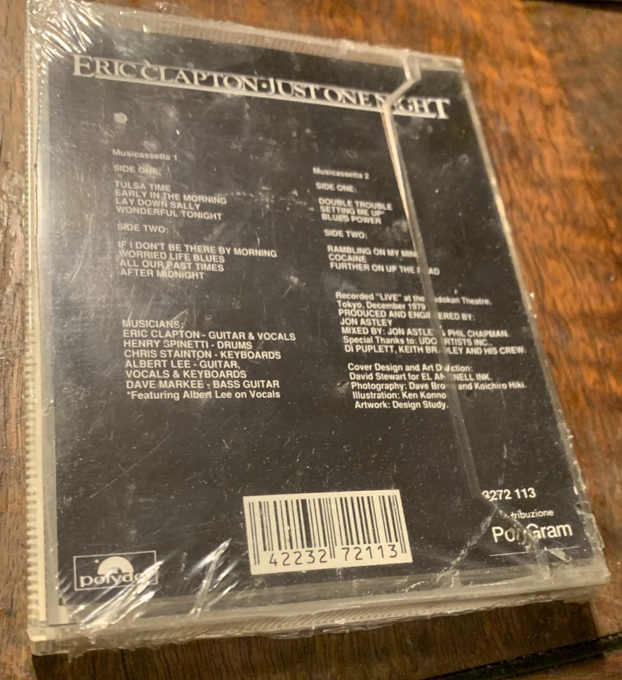Eric Clapton (2 CASSETTE TAPE) Just One Night Vol 1 & 2 Sealed New Italy - Image 2 of 4