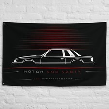Mustang Foxbody 5.0 Coupe 1993 Car Silhouette Flag 3x5 ft Garage Banner