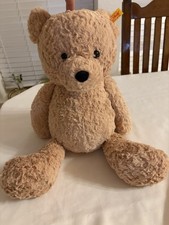 Steiff Teddy Bear Jimmy Teddybar 15" Plush Tan w/ Yellow Ear Tag/Button 113512