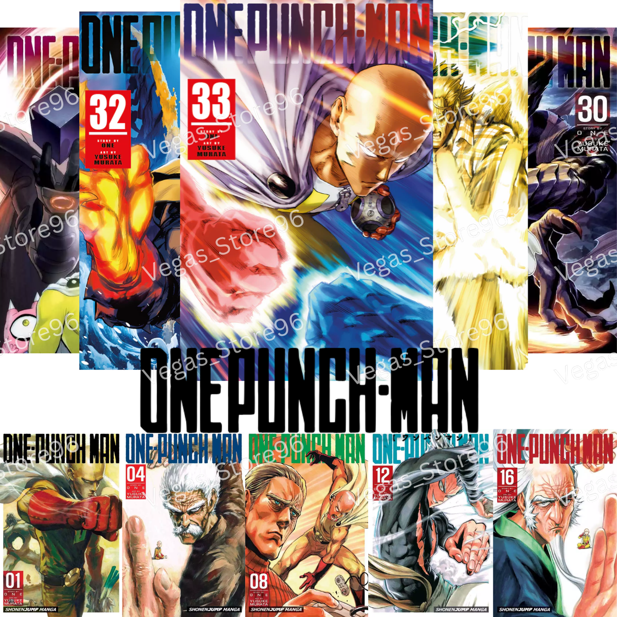 ONE PUNCH-MAN 全33巻＋1冊セット One Punch Man Manga Volume 1-33 (Half/Full Set) English Version
