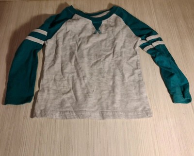 Kids Korner Boy 2T Long Sleeve Gray with Turquoise Sleeves 