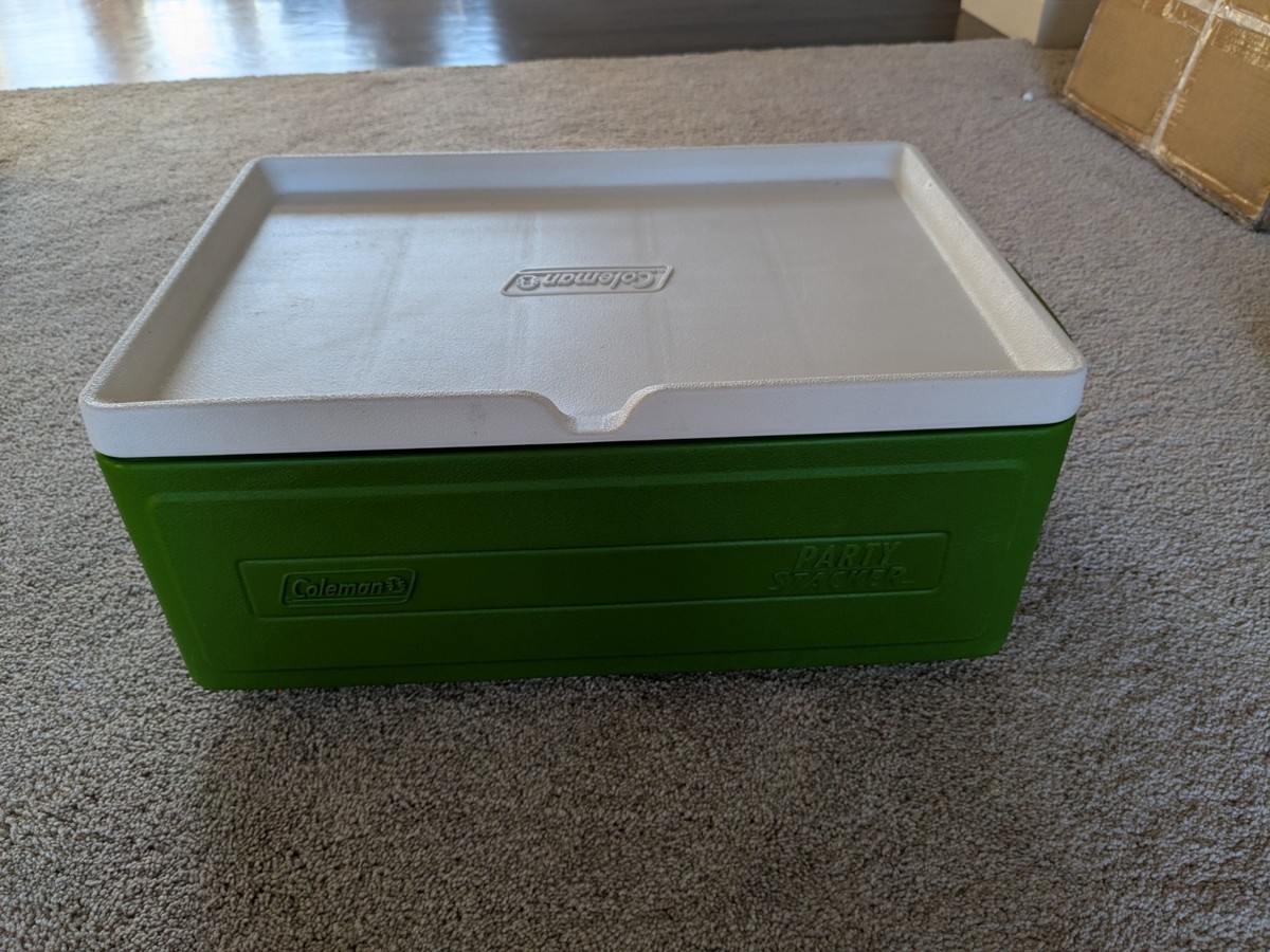 Coleman Green Part Stacker Flat Cooler Holds 24 Cans | eBay