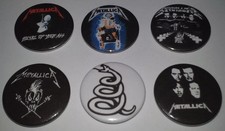 6 Metallica thrash metal Button / Pin Badges 25mm/1 inch glossy
