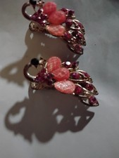 Vintage Hair Clips Pink Beautiful
