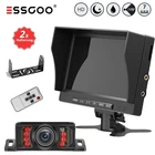 Essgoo Car Rear View Camera Wireless License Plate With LCD Monitor 7" HD