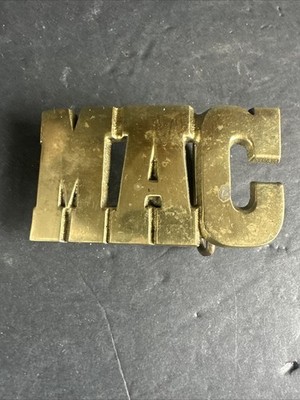 Belt Buckle Mac Name Trucker Retro Western Hippie Vintage Distressed Patina #M2