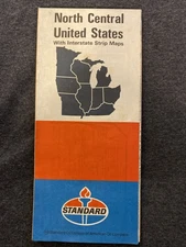 Vtg Standard Oil North Central United States Map, Travel Road Trip 1971