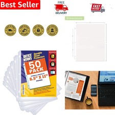 Archival Safe Sheet Protectors, 50 Pack - Durable Clear for Presentation Pages