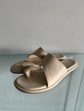NEW VINCE LEATHER LUKAS SLIDE BIRCH SAND SANDALS SIZE 6.5 M