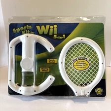 Wii Sports Nintendo Game kit Family Golf Tennis Baseball Wheel Controller 5 in 1