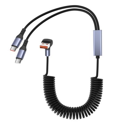 90 Grad USB A auf Dual Typ-C Schnell Ladekabel 6 Fuß 66 W