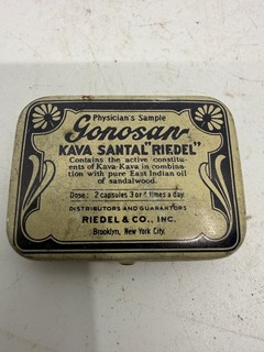 GONOSAN GONORRHEA STD VENEREAL DISEASE ANTIQUE APOTHECARY MEDICINE DRUG TIN