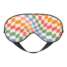 Sleep Mask Eye Mask with Adjustable Strap Eye Sleep Retro Wavy Checkerboard
