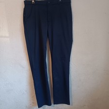 Charles Tyrwhitt 36x32 Blue Cotton Blend Golf Lightweight Performance Chinos