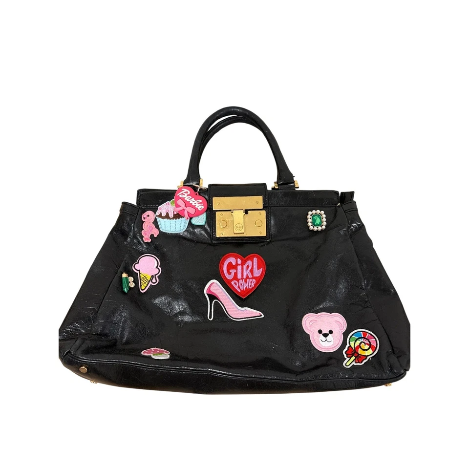 Bolso Bandolera Extraíble Tory Burch Holland Cuero Negro Correa Espejo Foto 2 de 3