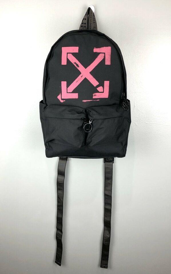 OFF-WHITE: Off White nylon backpack with logo - Black